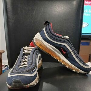 Nike Air Max 97. Navy/Red Sneakers. 921522-402. Men/Boys Size 7Y. No Insoles.